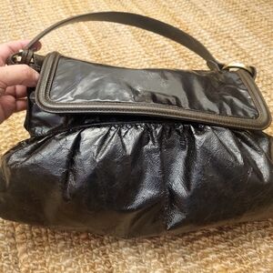 Fendi Black Leather Chef Flap Bag